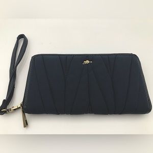 ROOTS Navy Canvas Wallet